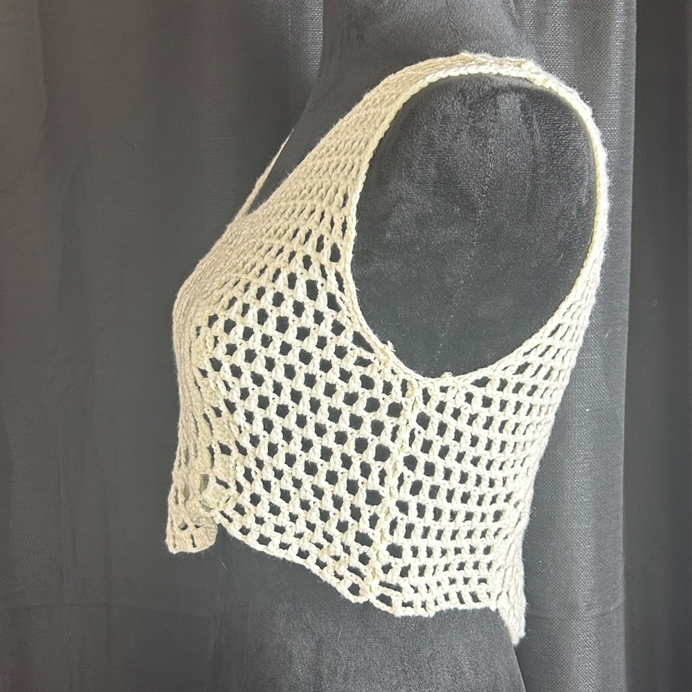 WoWo Bohemian Crochet Crop Top Medium o6 - Picture 3 of 6